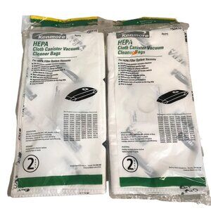Kenmore Vacuum Cleaner Bags 50410 HEPA Filtration Cannister 4 Bags Total 2 Packs